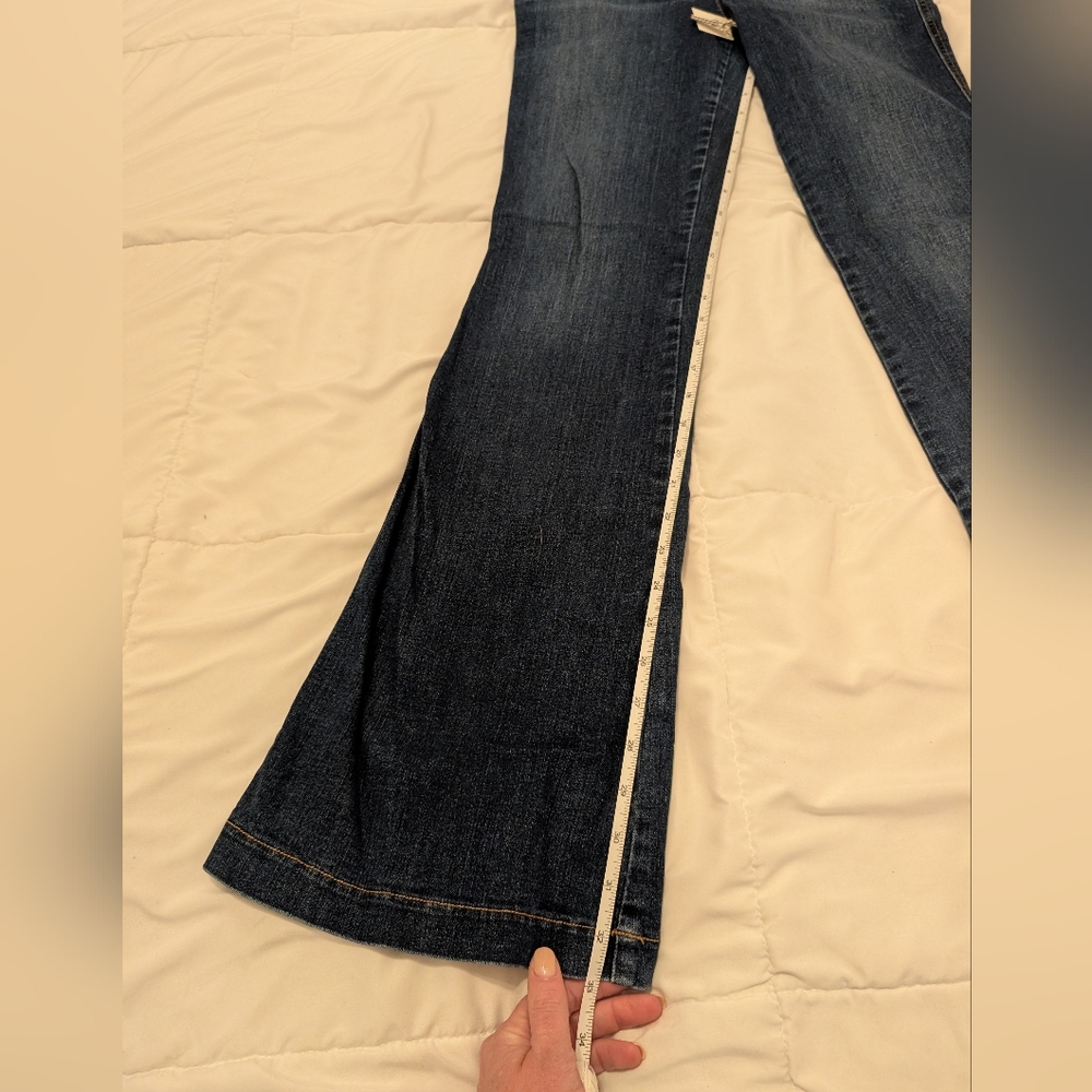 High-Rise Dark Blue Flare Jeans - Picture 8 of 9